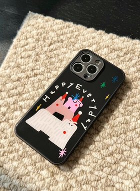 适用苹果/华为Pura70Pro/小米/OPPO/VIVO全包AG玻璃手机壳iPhone17/16/15/14/13Promax圣诞节日小狗黑色ins