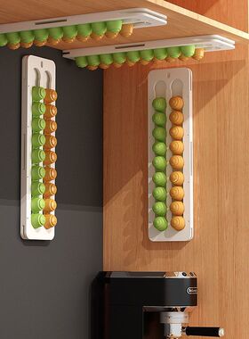 创意免打孔壁挂胶囊咖啡收纳架咖啡店雀巢nespresso储存展示架