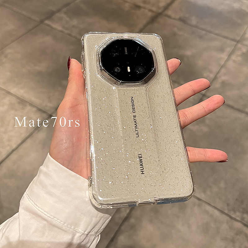 适用于华为Mate70rs手机壳新款透明华为mate60rs非凡大师保时捷保护套简约时尚闪粉全包防摔超薄