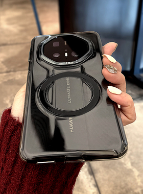 适用于华为Mate70rs手机壳新款透明磁吸金属镜头圈华为mate70rs非凡大师保时捷保护套简约透黑色全包硬壳超薄