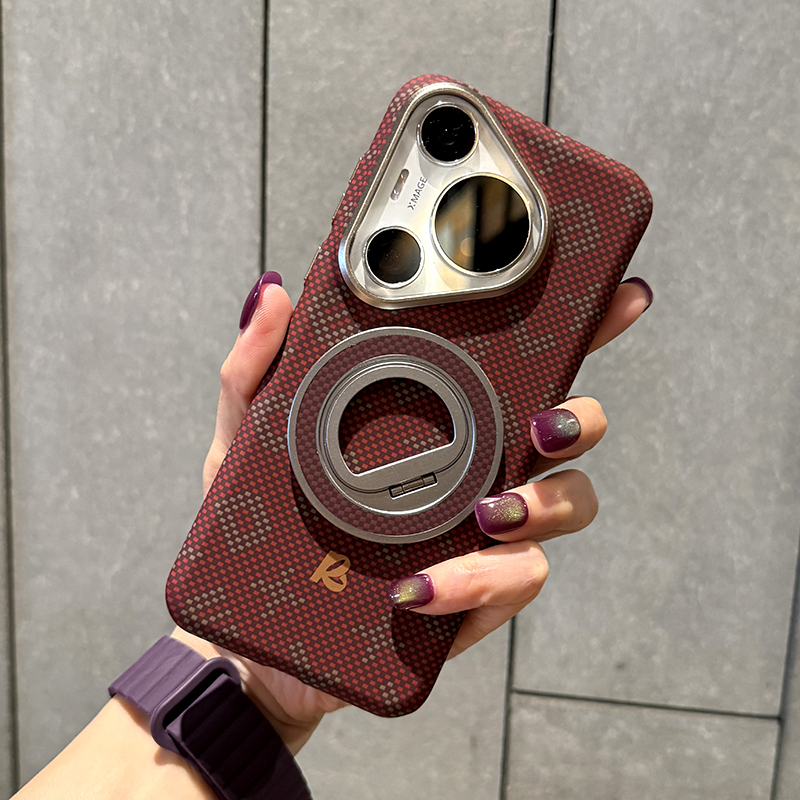 适用于华为Pura80pro手机壳高级磨砂手感华为p80pro+新款简约高级字母红色格子磁吸支架保护套超薄硬壳