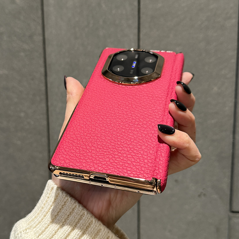 适用华为matex7手机壳折叠屏新款Matex7中轴铰链包裹X7典藏版保护套简约墨西哥粉高档防摔后壳