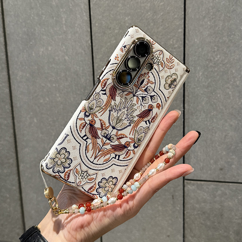 适用于三星Galaxy Z Fold 7手机壳高级皮质新款中轴保护硬壳Fold6全包防摔简约时尚后壳