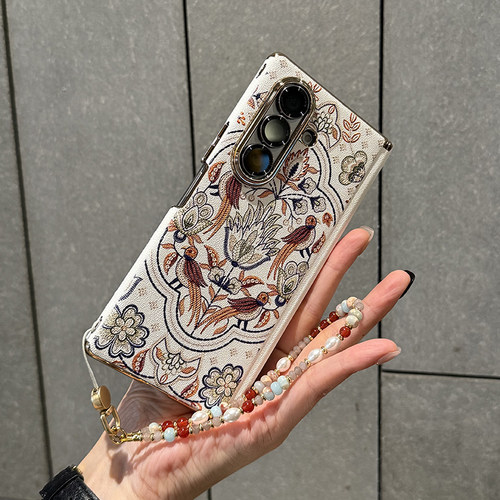 适用于三星Galaxy Z Fold 7手机壳高级皮质新款中轴保护硬壳Fold6全包防摔简约时尚后壳