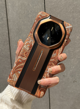 适用于华为Mate70rs手机壳新款华为mate70rs非凡大师保时捷保护套复古橙色波西米亚风全包超薄硬壳