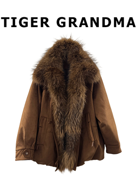 大奇TG 【冬日恋歌】超显脸小-氛围感貉子毛大毛领鹅绒派克服