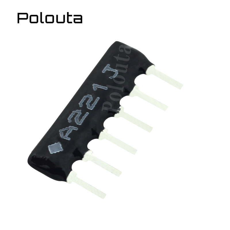 6脚排阻 6P 220欧 220R 6A-221J 排阻 A06-221JP 脚距2.54mm 10个