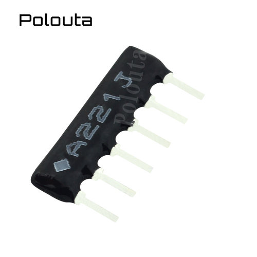 6脚排阻 6P 220欧 220R 6A-221J 排阻 A06-221JP 脚距2.54mm 10个