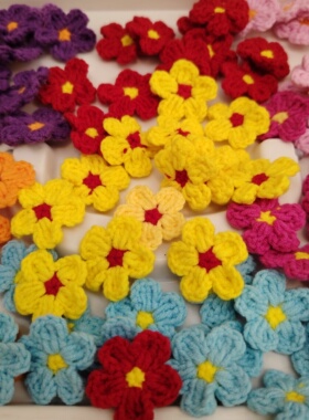 成品毛线手工编织花朵衣服DIY配件辅料服装装饰配饰立体手钩花