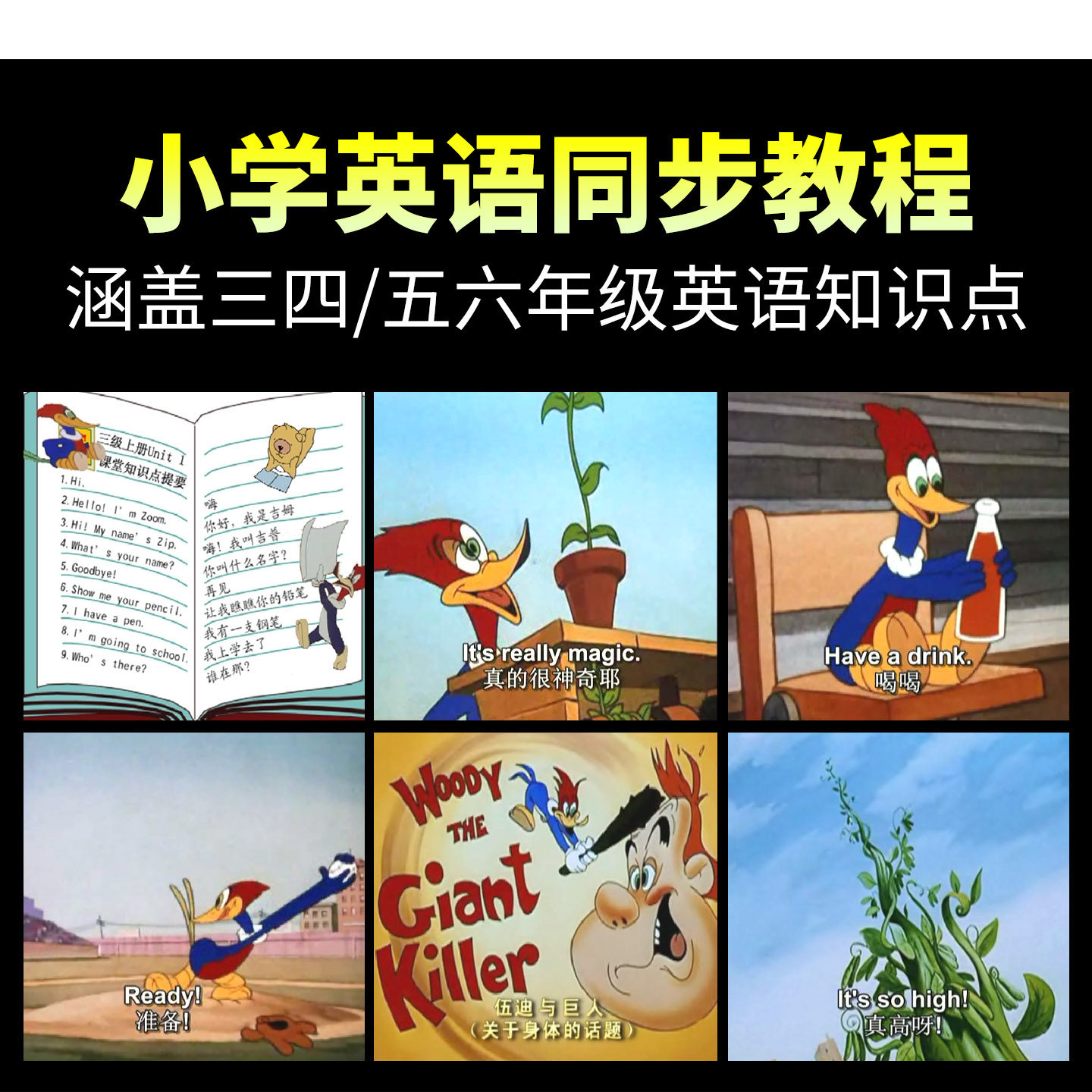 小学英语动画片dvd碟片儿童原版英文学习光盘三四五六年级