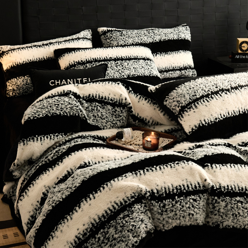 小红书推荐简约风牛奶绒四件套