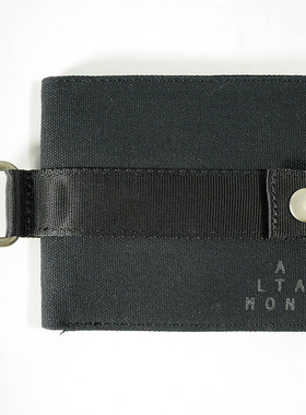 美国ALTAMONT钱包黑色帆布零钱袋多层卡槽钥匙扣环-SCC滑板店