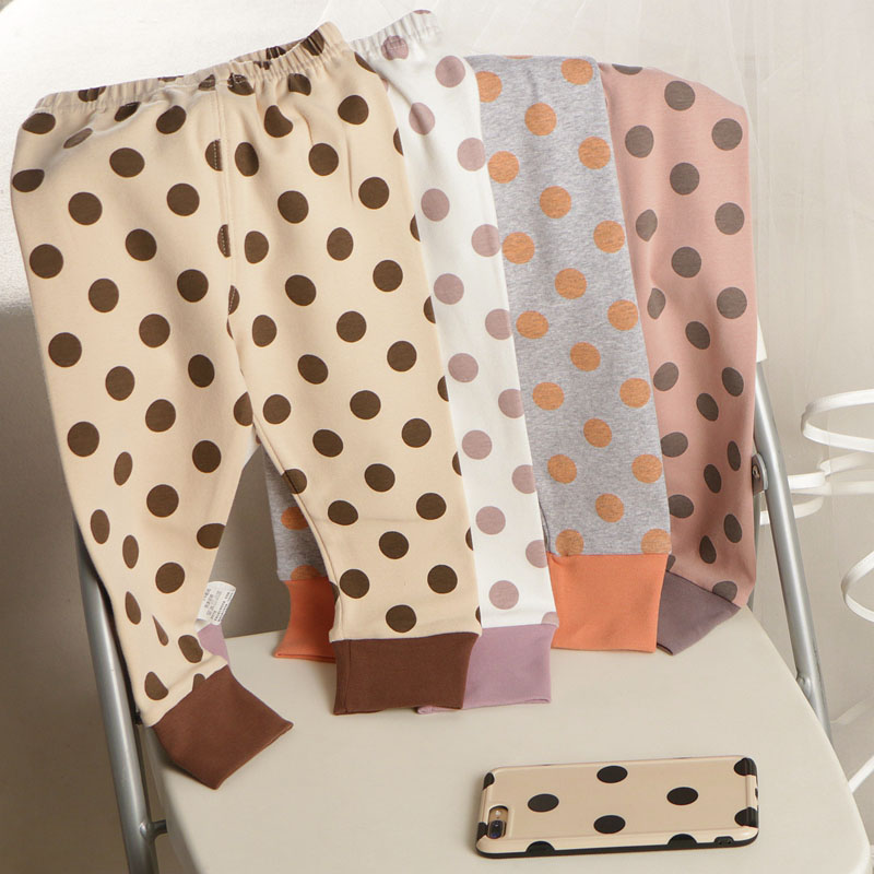 赞 很韩的波点 2021春秋装韩国婴童中小女宝宝纯棉打底裤女童秋裤