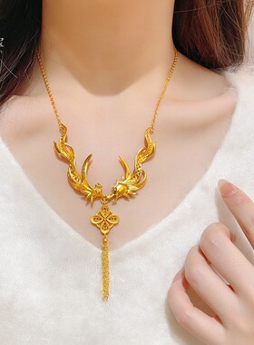 金包银龙凤呈祥套链复古中国风级感设计时尚精致套链