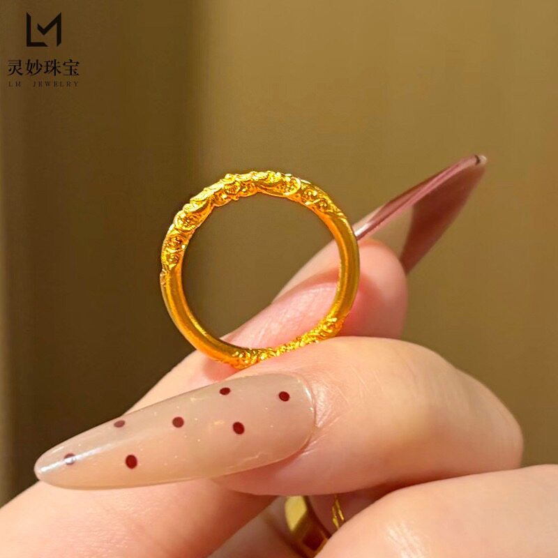 金色饰品卷草纹戒指女款轻奢高级戒指/指环