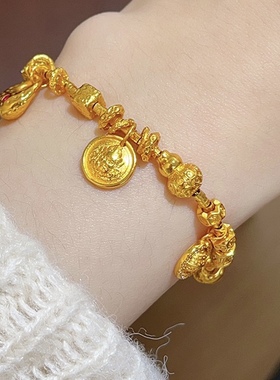 金包银点钻葫芦手链女款轻奢手链感高级气质百搭手饰