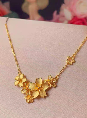 金包银 繁花项链三生花项链结婚送礼婚庆女项链送礼