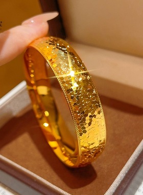 金包银碎冰冰手镯女亮片碎冰冰闭口镯子