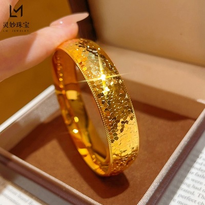 金包银碎冰冰手镯女亮片碎冰冰闭口镯子