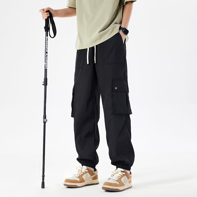 美式街头工装裤男士2025夏季薄款速干宽松束脚复古潮牌休闲长裤子