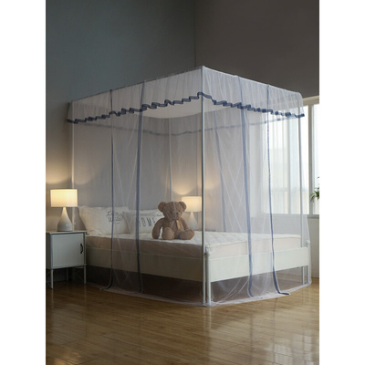 2024新款高级家用卧室老式蚊帐加密三开门落地式防尘顶蚊帐带支架