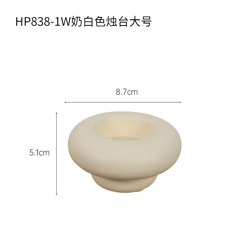 跨境ins奶油风陶瓷烛台摆件 浪漫婚礼道具蜡烛台圣诞节软装饰品
