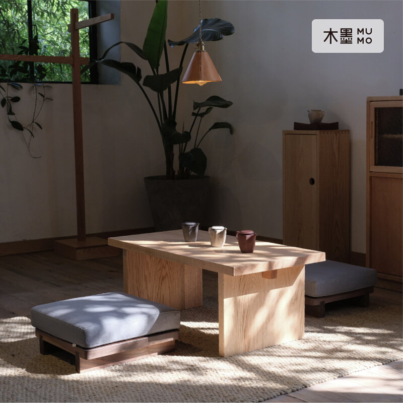 MUMO木墨 茶空间小茶几 北美红橡木原木简约茶室茶桌木质方形家具