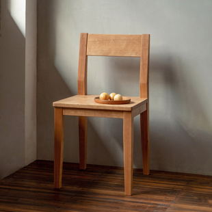 MUMO木墨 红橡实木餐椅黑胡桃樱桃木北欧简约原木书桌椅子 餐椅