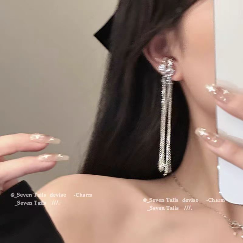 耳骨夹无耳洞女耳夹流苏长款耳挂轻奢小众设计耳环高级感气质耳饰