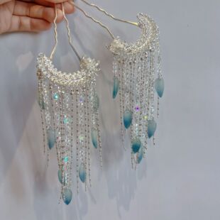 新中式古风发钗U型簪复古宫廷风流苏发簪精致高级感日常簪子发饰