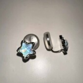 蓝色星星耳钉女简约小清新设计感无耳洞耳夹耳环气质甜美新款 耳饰