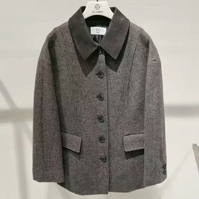 韩国专柜购CCcollect毛呢短外套