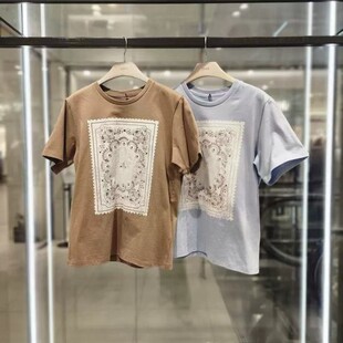 韩国专柜代购 ZOOC正品 早春T恤百搭印花圆领高端休闲短袖 上衣 26春