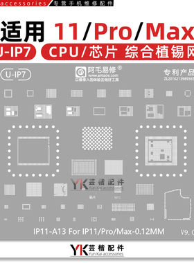 适用于苹果11/Pro/Max/A13/CPU/中层/功放/电源IC植锡网
