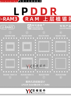 BGA496/556/376/436/366/320/256小大上盖/上层 LPDDR运存 植锡网