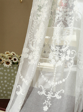 特价窗帘2025年新款全遮阳成品欧式亚麻白色立体客厅阳台窗帘布