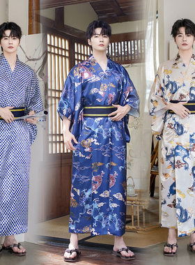 2025秋冬日本传统男士和服正装日系武士服和风浴衣长袍家居服