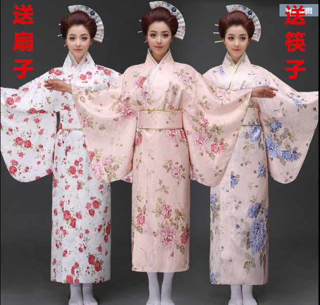 日本女士传统正装长款和服写真睡衣浴袍表演演出舞台日式古装服饰
