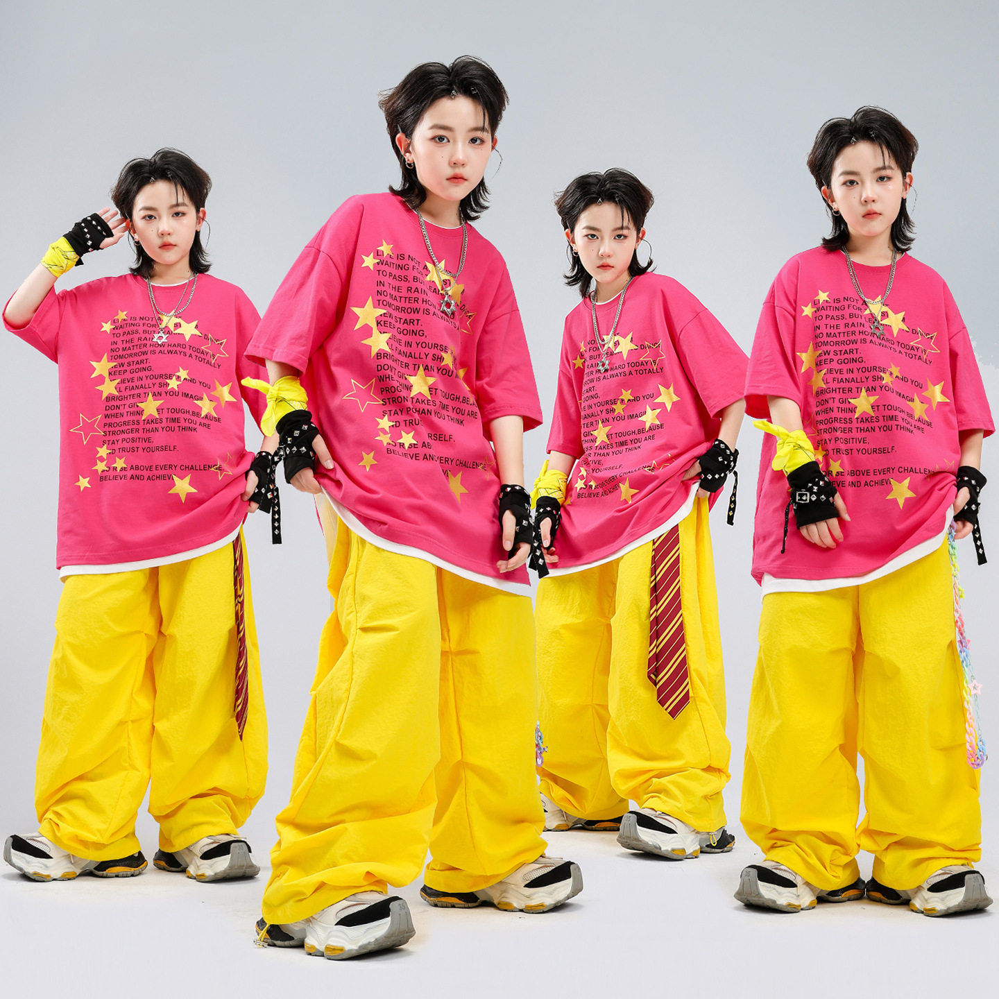 we will rock you大花轿男孩舞蹈表演出服装儿童风吹一夏饿狼传说