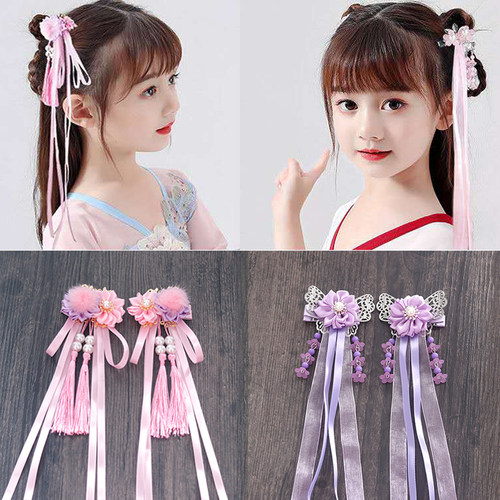 中国风头饰儿童汉服发饰女童新年头花宝宝小女孩古风发卡公主发夹