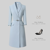 职场上班工作服通勤主持人工装 青果领职业西装 连衣裙春秋气质修身