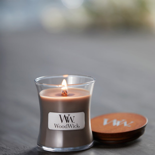送火柴woodwick香薰蜡烛大豆蜡圆形玻璃小瓶节日
