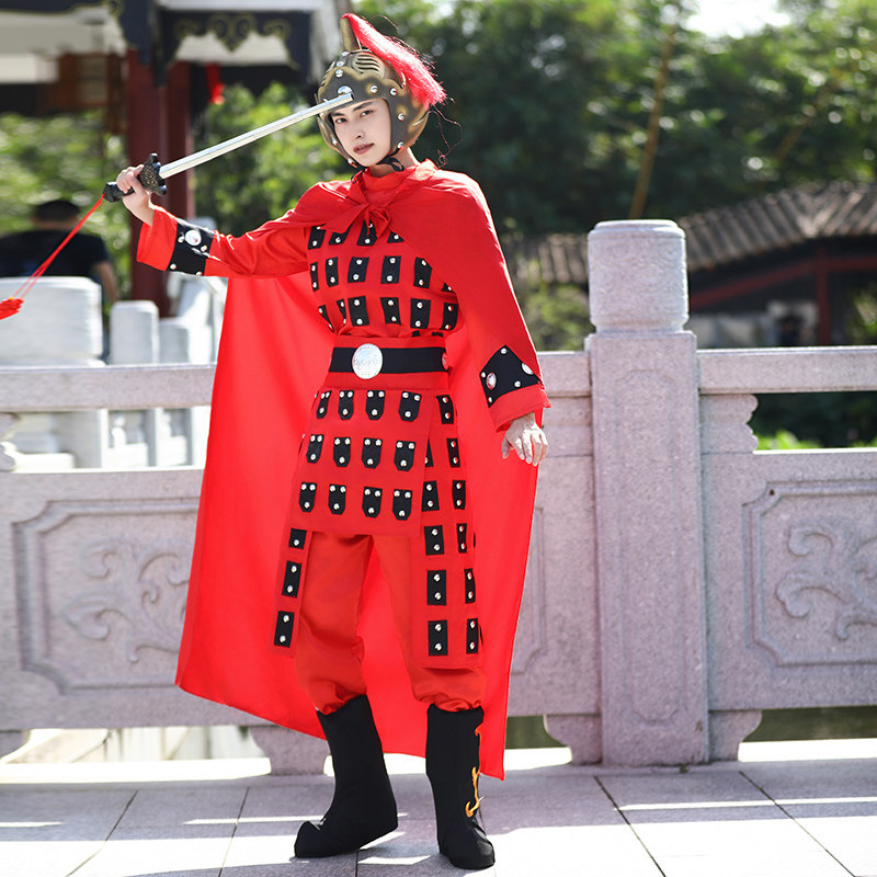 古代士兵服古装盔甲将军花木兰岳飞演出服成人侍卫满江红朗诵儿童图片