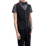 714A-H672P55控79/2025新款短袖衬衫假两件工作服衬衣潮流制服装，男装衬衫，星座714A（原电商C314）