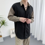 714A-D3034P45控69/2025秋季新款修撞色长袖衬衫垂感中性风衬衣，男装衬衫，星座714A（原电商C314）