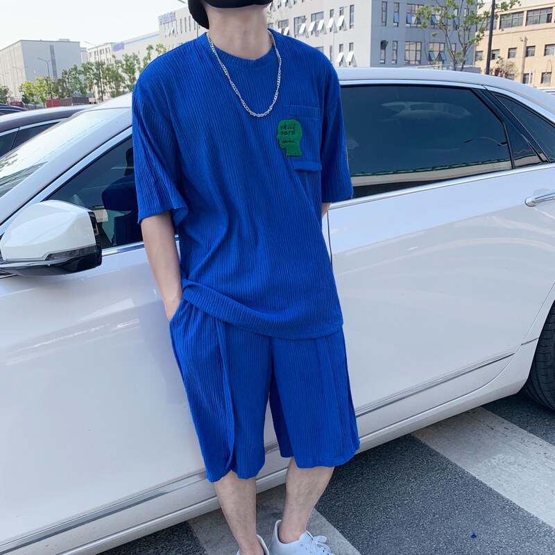 714A-G6893P105控145 2025夏季潮版宽松运动美式休闲套装垂感套装图片