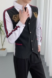714A-H654P55控88/2025男士修身假两件绣花衬衫工作服ktv少爷制服，男装衬衫，星座714A（原电商C314）