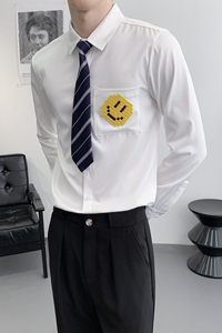 714A-C3068P40控69/2025秋季新团体衬衫发型师制服衬衣奶茶咖啡店图片