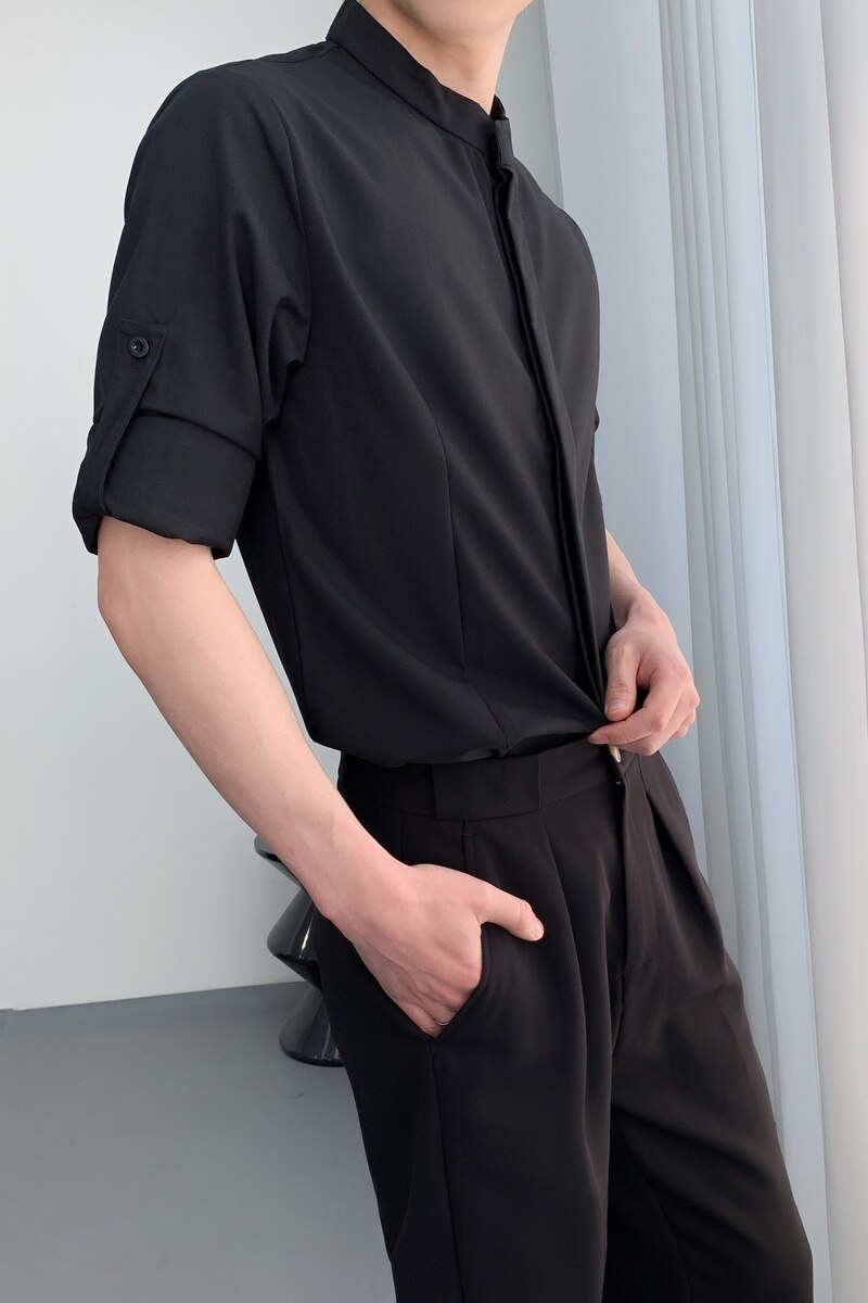 714A-D3071P45控69/2025春夏长袖短袖两穿餐厅发型师工作服衬衫,男装衬衫,星座714A（原电商C314）