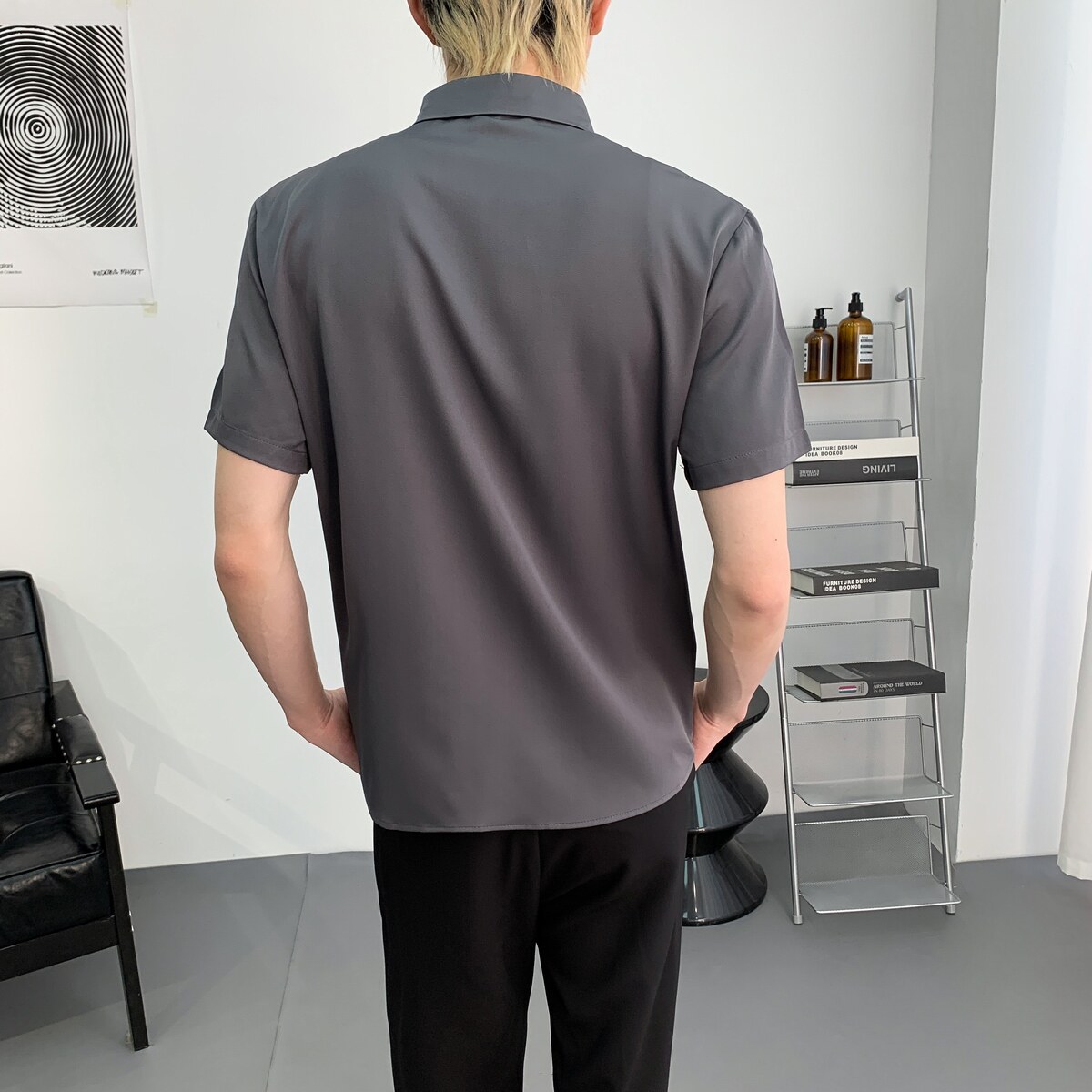 714A-H3083P55控79/2025夏季男女工作服衬衫假两件短袖衬衫ktv服,男装衬衫,星座714A（原电商C314）